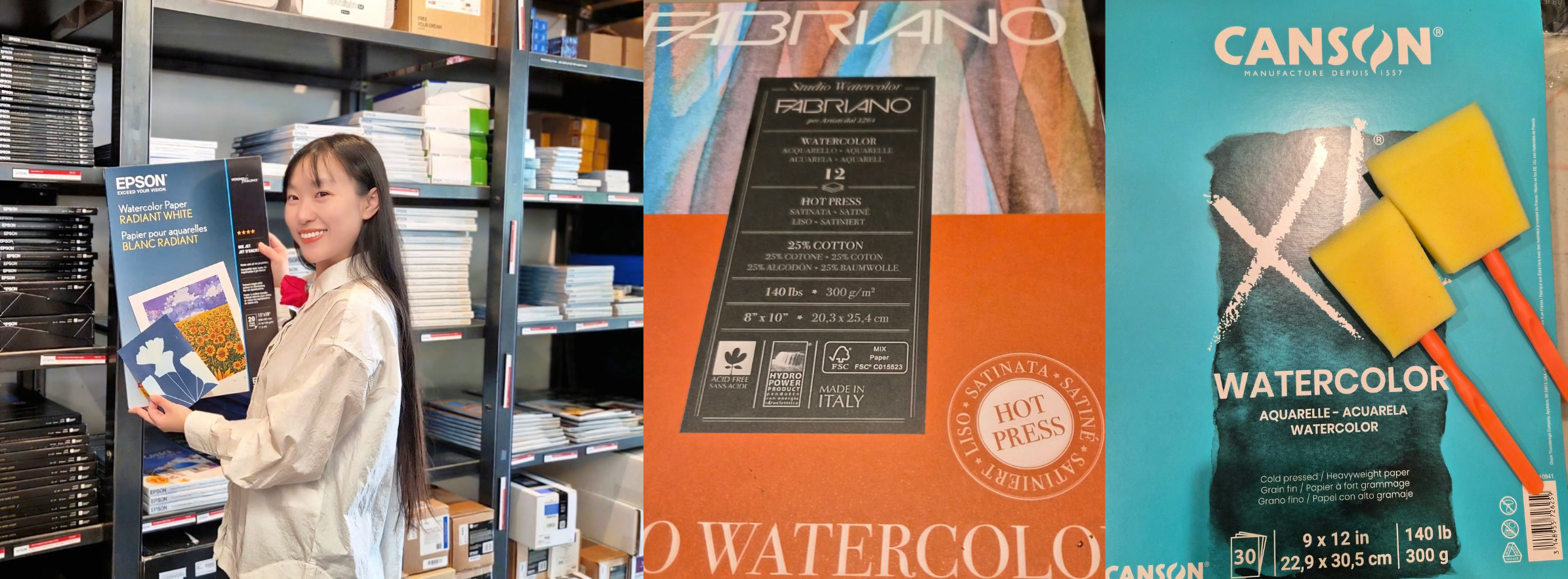 Paper selection in Tianci Dong's cyanotype process