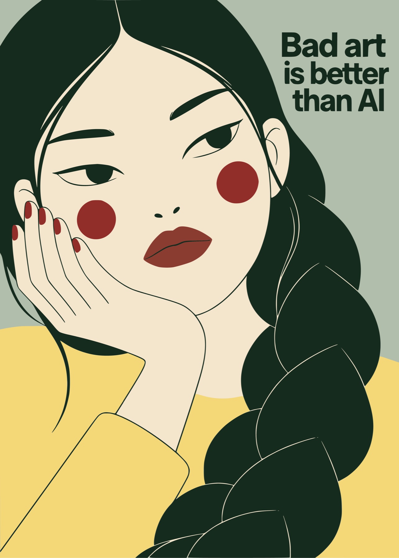 AI Gigi, Illustration print on Canson Infinity matte paper by Tianci Dong
