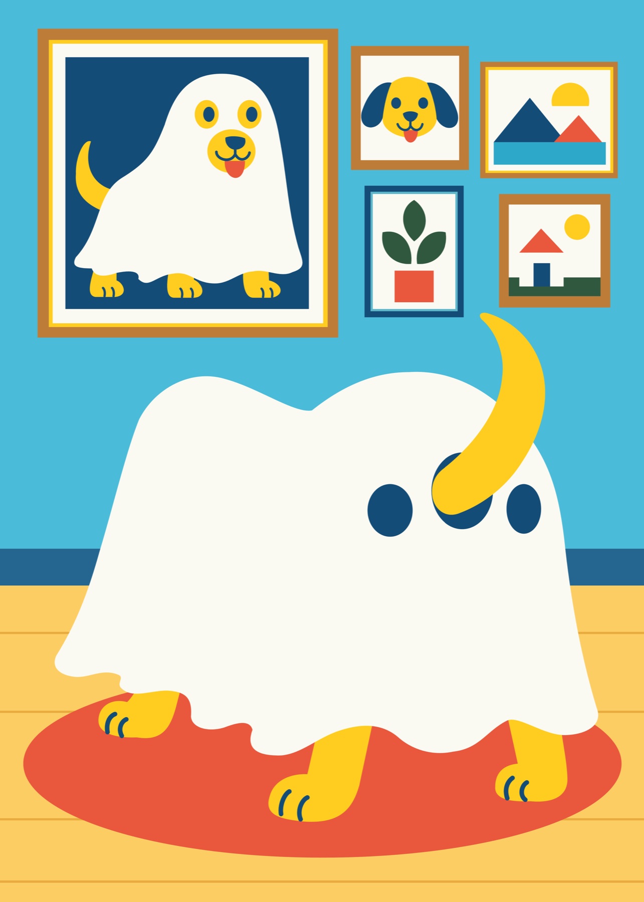 Boo Dog, Illustration print on Canson Infinity matte paper by Tianci Dong