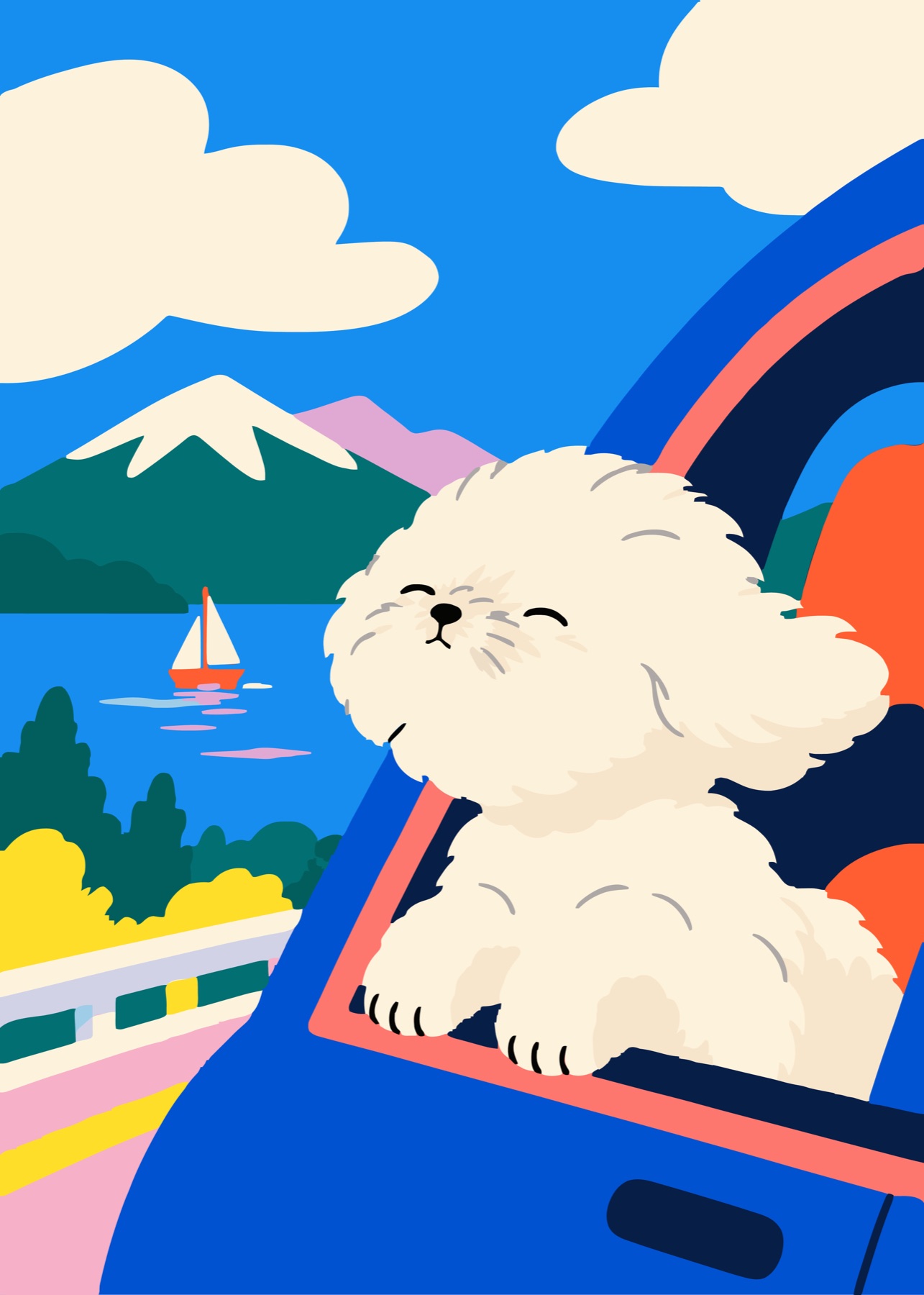 Smell Dog, Illustration print on Canson Infinity matte paper by Tianci Dong