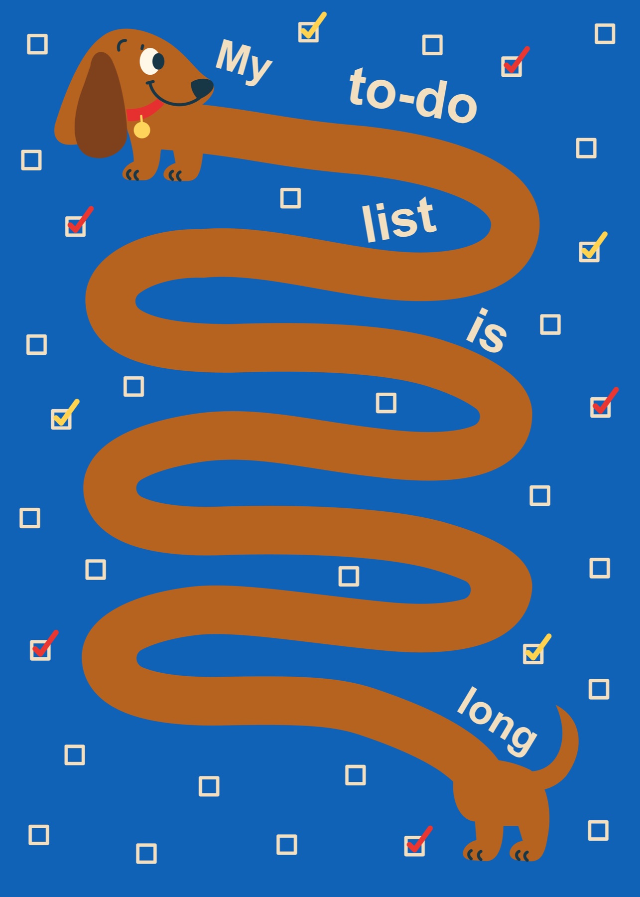 To Do List Doxie, Illustration print on Canson Infinity matte paper by Tianci Dong