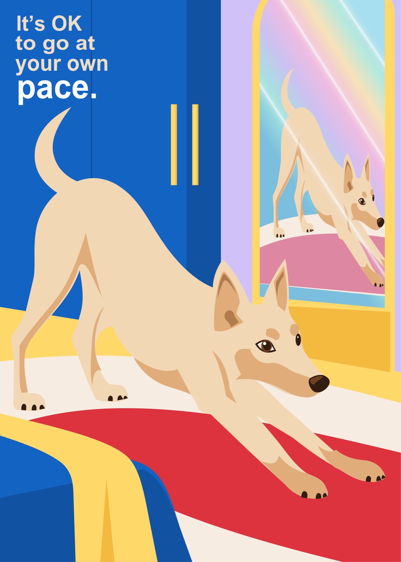 Yoga Down Dog, Illustration print on Canson Infinity matte paper by Tianci Dong